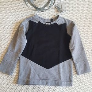 Papu Grey Melange and Black Fox Sweatshirt Sz 3-4